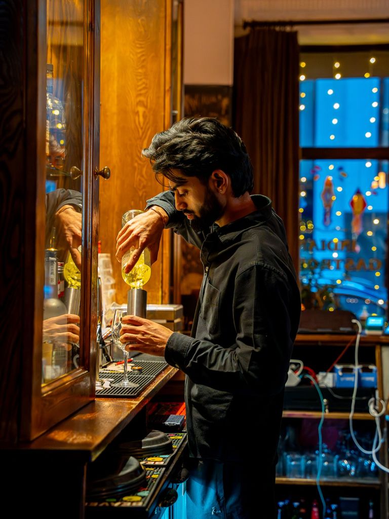 Bartender Pouring Draft Beer